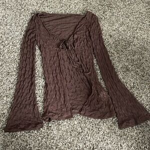 Brown sheer cardigan. NEVER WORN!